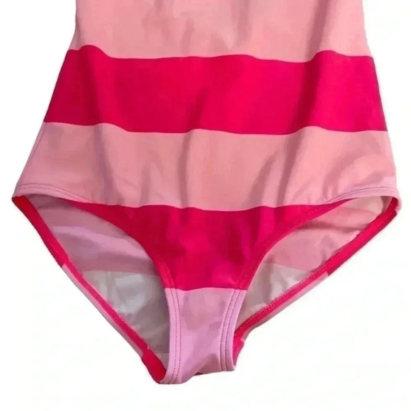 Boden Girls Stripes Criss Cross Back One Piece Bathing Swimming Suit SZ 9/10 - Picture 3 of 9